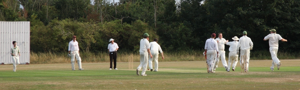 And another, same over - Steve's spin got this one LBW.