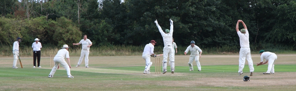 44th over, 9 wickets down, big shout ---- NOT out. The opposition hang on for 188-9 and a draw
